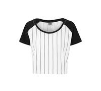 Urban Classics Tb1507-ladies Cropped Baseball tee Camiseta, Multicolor (White/Black 224), M Mujeres