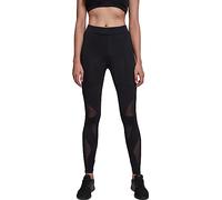 Urban Classics TB1938-00017 Leggings con Insertos de Malla para Mujer, Negro, Mediano
