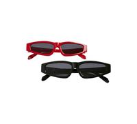 Urban Classics Tb4215a-sunglasses Lefkada 2-Pack Gafas, Negro/Rojo/Negro, Talla única (Pack de 2) Unisex Adulto