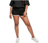 Urban Classics TB4372-Ladies Organic Interlock Retro Hotpants, Pantalones Cortos Mujer, Black/White, 4XL