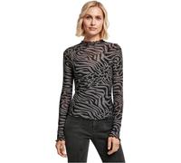 Urban Classics Tb4519-ladies AOP Mesh Turtleneck Longsleeve Camiseta, Asphalt/Black, XXXXL para Mujer