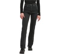 Urban Classics Tb5467-ladies Highwaist Straight Slit Denim Pants Pantalón, Negro Lavado, 32 Mujeres