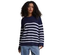 Urban Classics Tb6895-ladies Rib Striped Sweater Sudadera, Azul Marino, Blanco, XS para Mujer