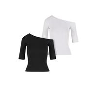 Urban Classics Señoras Orgánica Asymmetric Rib Tee 2-Pack TB7096A XL