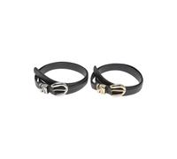Urban Classics Tb7213a-chunky Multiple Loop Synthetic Leather Belt 2-Pack Cinturón, Negro/Dorado+Negro/Plateado, S-M Mujeres
