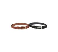 Urban Classics Tb7214-slim Synthetic Velour Leather Belt 2-Pack Cinturón, Negro/Plata+marrón/Dorado, L-XL Mujeres
