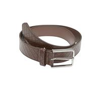 Urban Classics Tb7217-woven Embossed Synthetic Leather Belt Cinturón, Marrón/Plata, S/M Hombres