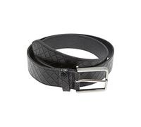 Urban Classics Tb7217-woven Embossed Synthetic Leather Belt Cinturón, Negro/Plateado, L-XL Hombres