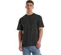 Urban Classics Tb7311-printed Pinstripe tee Camiseta, Negro/Blanco/Amarillo pálido, S Hombres