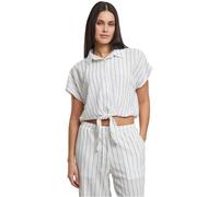Urban Classics Tb7474-ladies Structured Striped Tied Blouse, Blanco y Negro, XS Mujeres