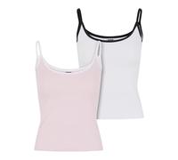 Urban Classics Tb7485a-ladies Contrast Basic Top 2-Pack Camiseta, Blushedrose/White+White/Black, L Mujeres
