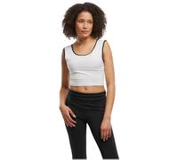 Urban Classics Tb7486a-ladies Contrast Cropped Top Camiseta, Blanco/Negro/Negro, M Mujeres, Blanco/Negro/Negro, M