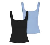 Urban Classics Tb7513a-ladies Wide Neck Rib Top 2-Pack Camiseta, Negro y Azul, XL Mujeres