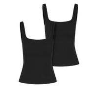 Urban Classics Tb7513a-ladies Wide Neck Rib Top 2-Pack Camiseta, Negro y Negro, 4XL Mujeres