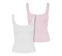 Urban Classics Tb7513a-ladies Wide Neck Rib Top 2-Pack Camiseta, White+blushedrose, XS Mujeres