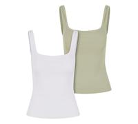 Urban Classics Tb7513a-ladies Wide Neck Rib Top 2-Pack Camiseta, White+softsalvia, M Mujeres