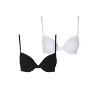 Urban Classics Tb7652a-ladies Basic Cotton Bra 2-Pack Sujetador, Negro y Blanco, 75A Mujeres