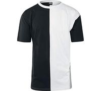 Urban Classics Té de arlequín de Gran tamaño Camiseta, Negro y Blanco, 4XL Große Größen Extra Tall para Hombre