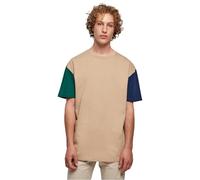 Urban Classics Té orgánico Oversize Colorblock Camiseta, Beige Liso, XXL Hombres