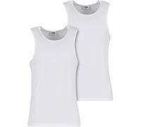 Urban Classics Top Acanalado (2-Pack) Hombre Top Tirante Ancho Blanco XXL 100% algodón Estrechos