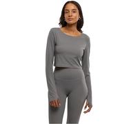 Urban Classics Top Corto Sport Mujer Mujer Camiseta Manga Larga Verde Regular