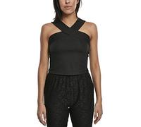 Urban Classics Top Cruzado Mujer Mujer Top Negro M 95% algodón, 5% elastán Estrechos
