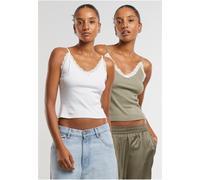Urban Classics Top de Encaje con Cuello en V 2-Pack TB7514A L