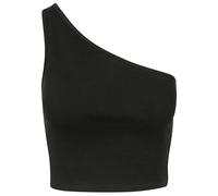 Urban Classics Top Mujer Corto asimétrico Mujer Top Negro L 97% algodón, 3% Spandex Regular