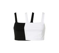 Urban Classics Camisa Femenina Señoras Cropped Top 2-Pack Negro/White XXL