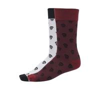 Urban Classics Unisex adulto Skull Allover 2-Pack Calcetines, burgundy/white, 47-50