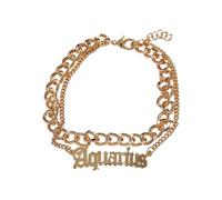 Urban Classics Unisex Anklet with Zodiac Sign Pendant, Men and Women Fashion Jewellery Chain Available in 12 Variations, Length 22 cm or 25 cm