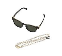 Urban Classics Unisex Niños Sonnenbrille Sunglasses Italy with chain Gafas, black/gold/gold,