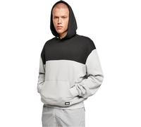 Urban Classics Upper Block Hoody, Sudadera Con Capucha, Hombre, Negro/Gris (Light Asphalt), M