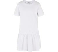 Urban Classics Vestido de Camiseta con Cenefa para niña, Blanco, 110/116 cm