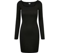 Urban Classics Vestido de Cuello Cuadrado Acanalado para Mujer, Negro, L