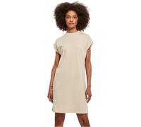 Urban Classics Vestido De Manga Corta Para Mujer, Vestido De Verano Algodón, Cuello Estrecho, Vestido Casual, Beige, 4XL