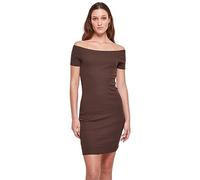 Urban Classics Vestido de Mujer con Hombros Descubiertos, Disponible en Muchos Colores Diferentes, Tallas XS a 5XL, marrón, L