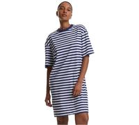 Urban Classics Vestido de té para Mujer de Rayas de Gran tamaño, Blanco/Azul Oscuro, M