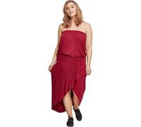 Urban Classics Vestido Ladies Viscose Bandeau Mujer Vestido Corto Burdeos XS 95% Viscosa, 5% elastán