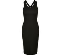 Urban Classics Vestido midi sin mangas de canalé para señoras Negro XL