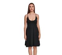 Urban Classics Vestido Mujer con Tirantes Finos Mujer Vestido Corto Negro S 95% algodón, 5% elastán