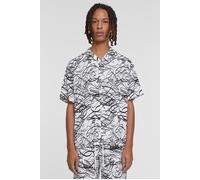 Urban Classics Viscose Aop Resort Shirt Whitescribble Talla: S | Camisas Casuales Outlet | Hombre | Blanco