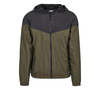 Urban Classics Windrunner Tech de 2 Tonos Chaqueta, Blk/Darkolive, S para Hombre
