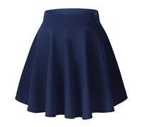 Urban CoCo - Falda para mujer, básica, versátil, elástica, acampanada, informal y de tamaño mini, Azul marino, XS