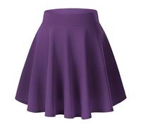 Urban CoCo Minifalda Skater básica para Mujer, elástica, Acampanada, Casual, Color Liso, Deep Purple, 40