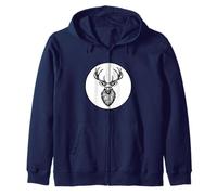 Urban Deer Head Logo Monochrome Nature Themed Deer Hunters Sudadera con Capucha