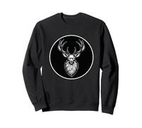 Urban Deer Head Logo Monochrome Sleek Black Deer Lovers Sudadera