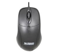 Urban Factory Ratón Big Crazy Mouse – Ambidextro, Óptico, USB, 800 dpi, Negro