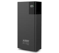 Urban Factory BIGEE Powerbank 10000mAh USB-C y USB-A - Batería externa de alta capacidad con pantalla LED, doble USB-A 2.4A, carga rápida y multidispositivo