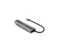 URBAN FACTORY Hub USB-C 6 en 1 con 2 USB-A / 1 HDMI 4K / 2 lectores de tarjetas y 1 USB-C de 100 W PD Pass Thru